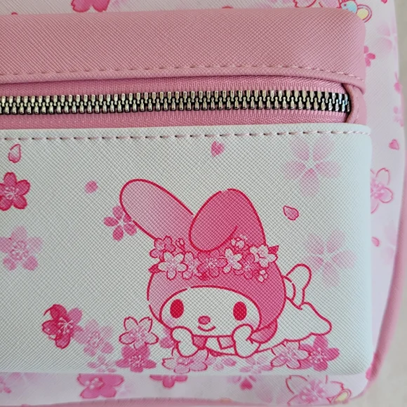 Sanrio My Melody Mini Backpack Cherry Blossoms Floral Pattern Bag "New" - Picture 2 of 5